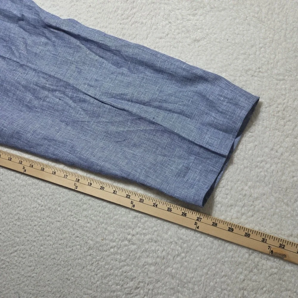Baird McNutt Murano 100% Linen Dress Pants Mens 48x27 Blue Formal Casual